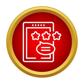 Tablet display showing star rating feedback review icon Stock Illustration