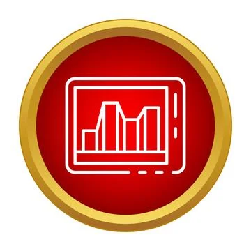 Tablet displaying analytics dashboard with bar charts Stock Illustration