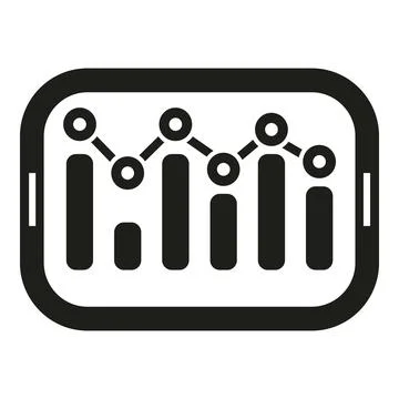 Tablet displaying business analytics chart data icon Stock-Illustration