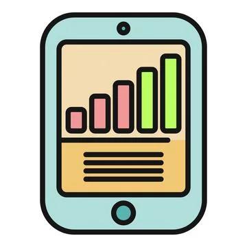 Tablet displaying business analytics data graph and report 스톡 일러스트