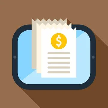Tablet displaying digital bill for online payment transaction Stock Illustration
