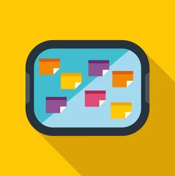 Tablet displaying digital sticky notes for organization planning Stock Illustration