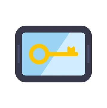 Tablet displaying key for cybersecurity protection and access Stock-Illustration