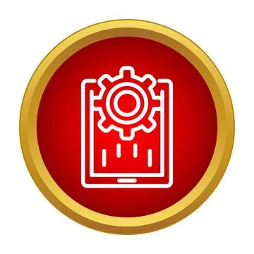 Tablet displaying a settings gear icon Stock Illustration