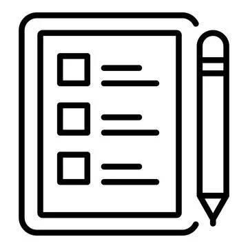 Tablet to do list icon outline vector. Hand notepad Stock Illustration