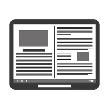 Tablet with document on screen icon Stock Illustration