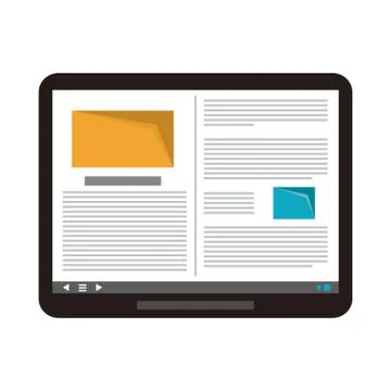 Tablet with document on screen icon image Stock Illustration