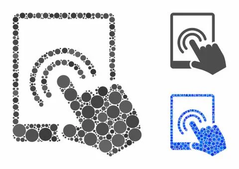 Tablet double tap Composition Icon of Circles Stock Illustration