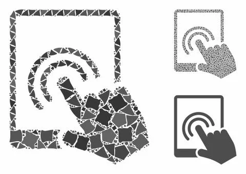 Tablet double tap Mosaic Icon of Rugged Items Stock Illustration