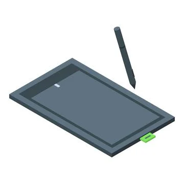 Tablet draw web design icon isometric vector. Electronic product 库存插图