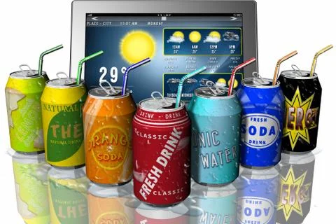 Tablet Drink - Soft drink 스톡 일러스트