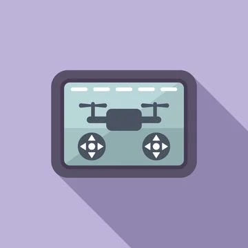 Tablet drone control icon flat vector. Network spy Stock Illustration