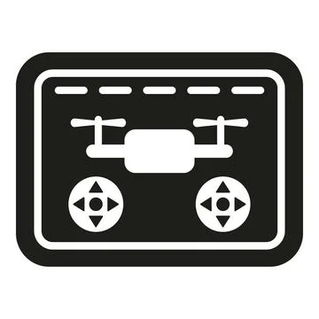 Tablet drone control icon simple vector. Network spy Illustrazione stock