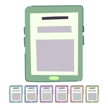 Tablet e-reader vector cartoon graphic Stock Illustration