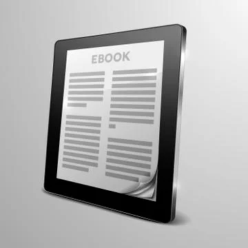 Tablet ebook curled page Stock Illustration