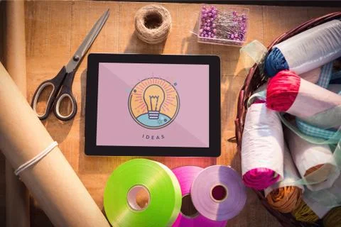 Tablet with education icon on the screen Stock Photos