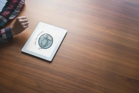 Tablet with education icon on the screen Stock Photos