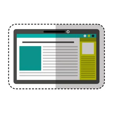Tablet electronic device icon Illustrazione stock