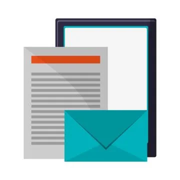 Tablet with email and document symbol Stock Illustration
