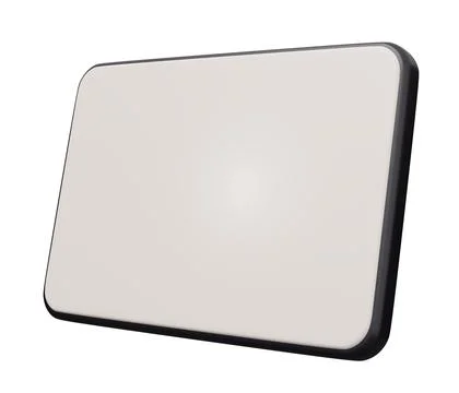Tablet empty screen 3d render. 3d render cartoon minimal icon illustration Stock Illustration
