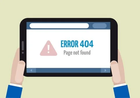Tablet error 404 Illustrazione stock