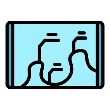 Tablet error icon color outline vector Stock-Illustration