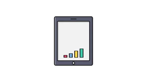 A tablet featuring a graph and bar chart, showcasing statistical informatio.. Stock Footage 335259209