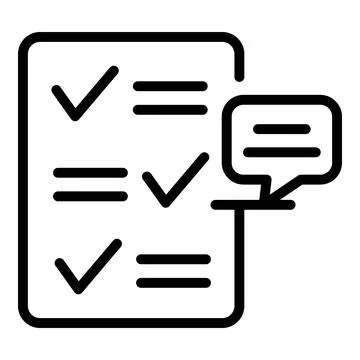 Tablet feedback icon, outline style Illustrazione stock