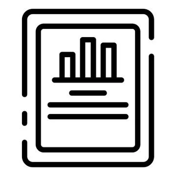 Tablet finance graph icon, outline style Stock Illustration