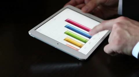 Tablet Financial Analysis 11 Stock Footage 41603993