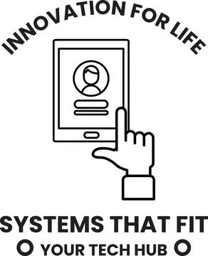 A tablet with a finger pointing to it Stock Illustration