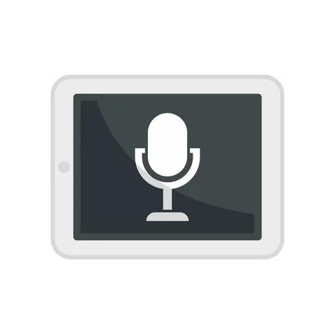 Tablet flash screen recording icon flat isolated vector Illustrazione stock