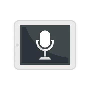 Tablet flash screen recording icon flat isolated Illustrazione stock