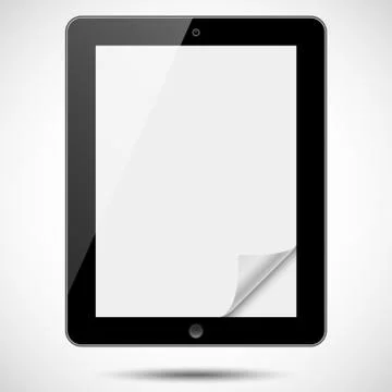 Tablet with Folding Paper Corner Illustrazione stock