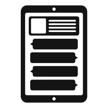Tablet forum icon simple vector. Online chat Illustrazione stock
