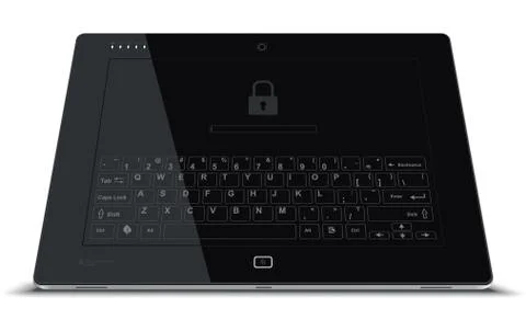 Tablet Frontal View Leaning Back 스톡 일러스트