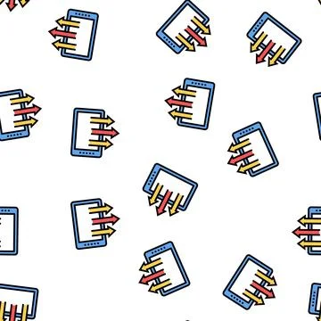 Tablet gadget arrows up vector seamless pattern Stock Illustration