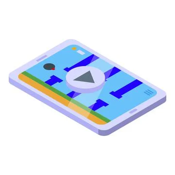 Tablet gameplay icon isometric vector. Game machine Stock Illustration