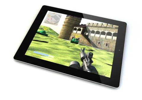 Tablet gaming Stock Illustration