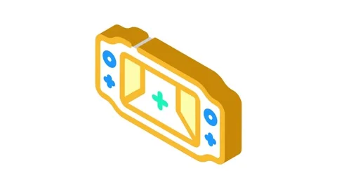 Tablet gaming isometric icon animation Stock Footage 327292888