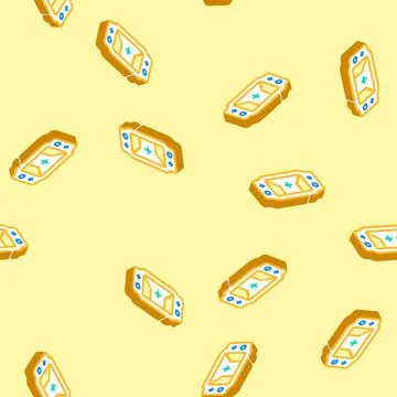 Tablet gaming isometric icon seamless pattern Stock-Illustration