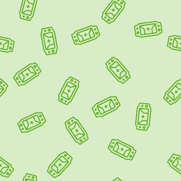 Tablet gaming line vector seamless pattern Stock-Illustration