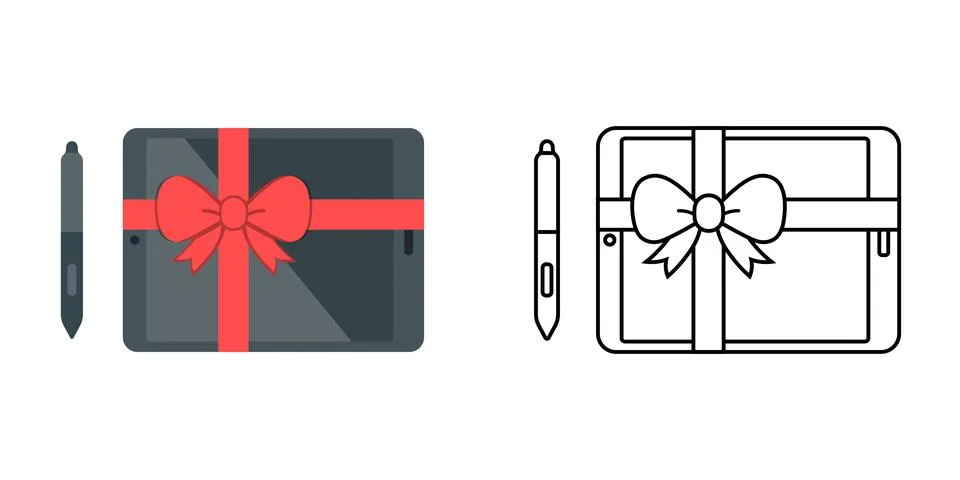 Tablet gift icon Stock Illustration