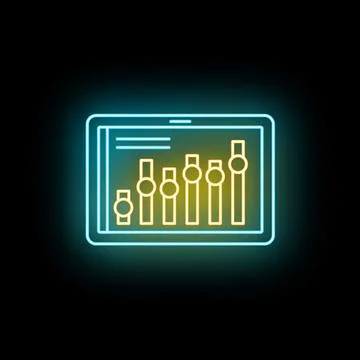 Tablet with glowing equalizer audio mixer controls Stock Illustration