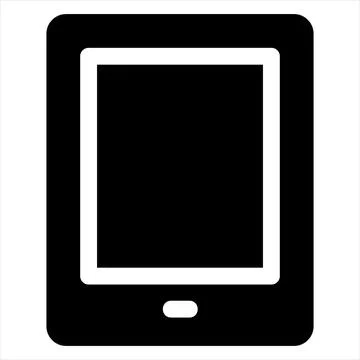 Tablet glyph icon vector illustration isolated on white background Stock Illustration