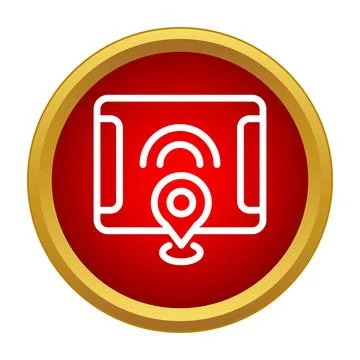 Tablet with gps pin and wireless signal icon Stock Illustration