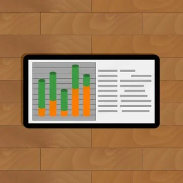 Tablet with graph Stock Illustration