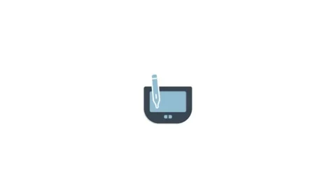 Tablet Graphic digital Pen icon animation for video motion graphics Stock Footage 202200425