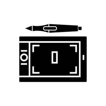 Tablet graphic icon, vector illustration, black sign on isolated background Stock Illustration
