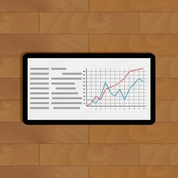 Tablet with graphic Stock Illustration